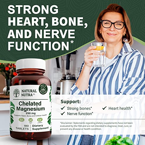 Natural-Nutra-Chelated-Magnesium-Oxide-250-mg-High-Absorption-for-Strong-Bones-Heart-Health-Energy-Boost-Gluten-Free-Non-GMO-180-Tablets-in-BPA-Free-Recyclable-Glass-Bottles