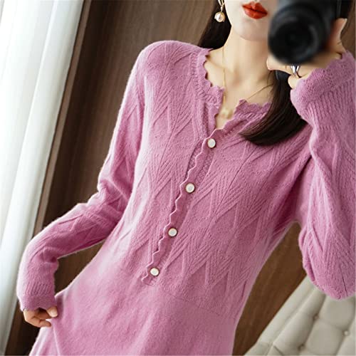 Robe en laine et cachemire Kelsiop, la douceur d'une maille abricot enveloppante - 6