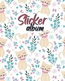  Sticker Album: Blank Sticker Collecting Book Album, Reusable Sticker Collection Book for Kids, Funny Cats Pattern Theme Blank Sticker Album  Size 8 x 10  120 Pages.