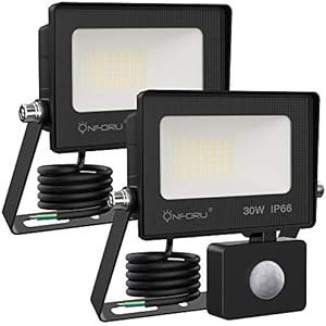 Onforu 2er 30W LED Strahler mit Bewegungsmelder Außen, Superhell 3300LM LED Fluter Außenstrahler, Flutlicht IP66…