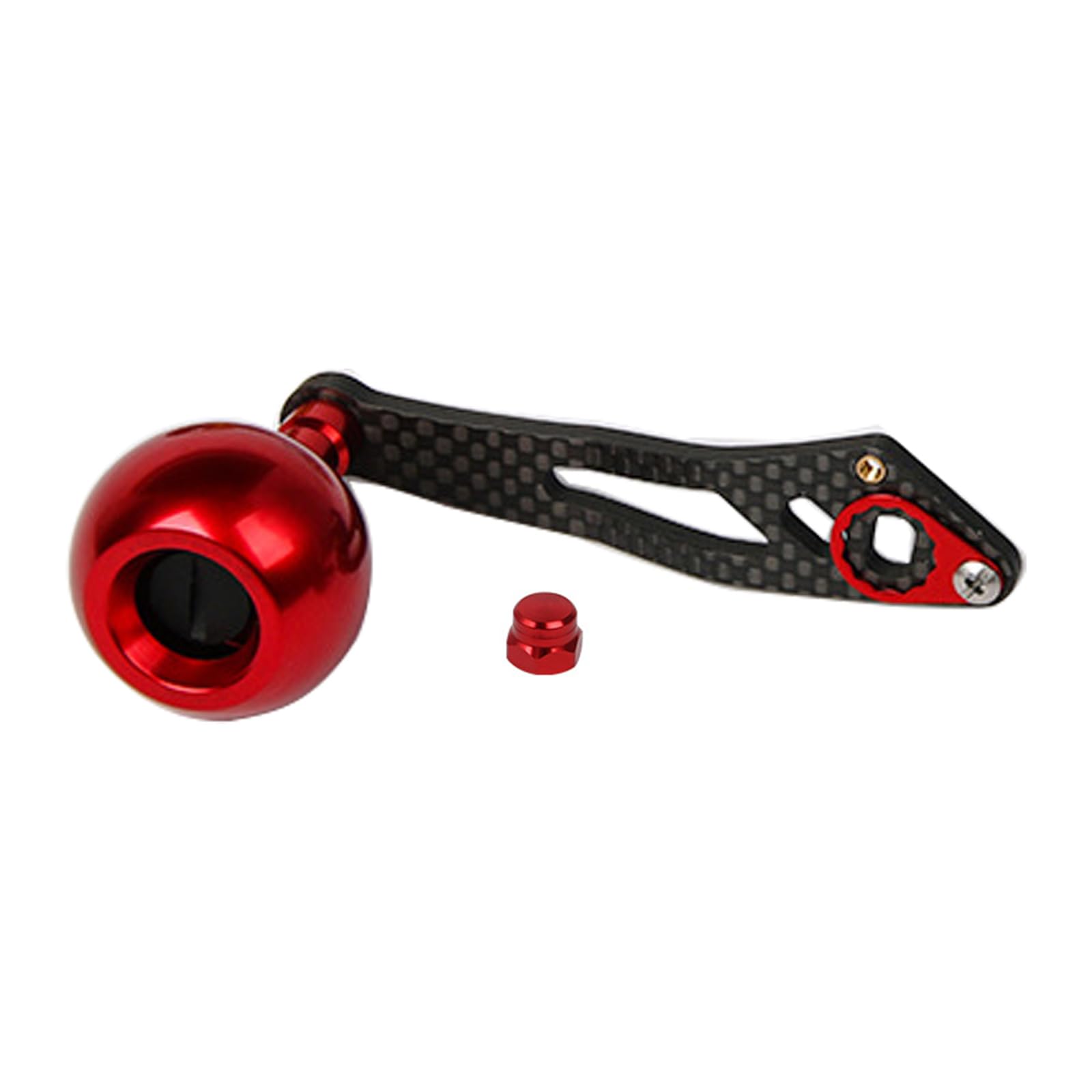 STDEV Fishings Reel Handle Power Handle Baitcasting Metal Knob Jigging Grip Attachments Replacement Part Set for Fishing Reel, Red