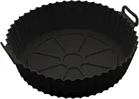 LYOR - Forma Redonda de Silicone para Air Fryer Preta 19cm x 6,5cm