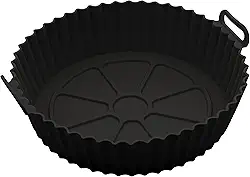 LYOR - Forma Redonda de Silicone para Air Fryer Preta 19cm x 6,5cm