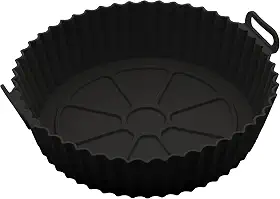 LYOR - Forma Redonda de Silicone para Air Fryer Preta 19cm x 6,5cm