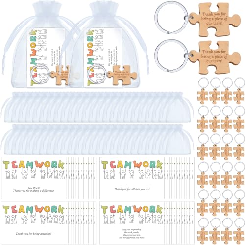 Mitarbeiter-Wertschätzungsgeschenke Set - 36 Puzzle-Schlüsselanhänger Mit Dankeskarten