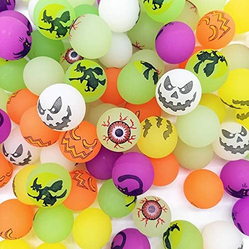 Miniatura 4 de 72 bolas rebotadoras de Halloween, 6 diseños temáticos de Halloween que brillan en la oscuridad, suministros de recuerdo de fiesta de Halloween,