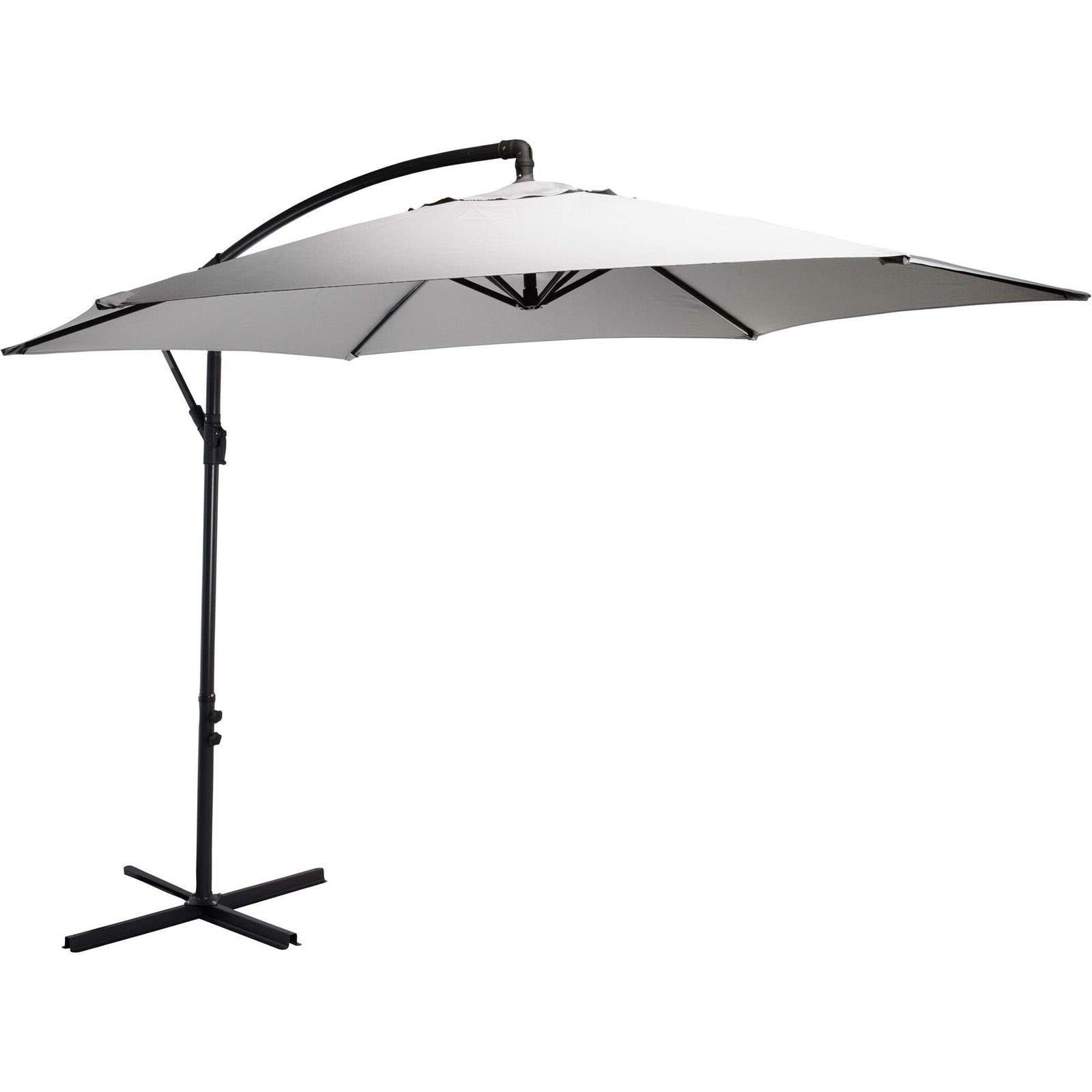 WDSOPK Light Grey Cantilever Garden Parasol Outdoors Furniture Sun Shade Patio Umbrella