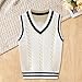 suéter Azul Marino para niño,Boys Sweater Vest Unisex Cable Knit 100% Cotton Toddler Uniform Vests for Little Big Childrens Kids Teenage Girls(White, 9-10 Years)
