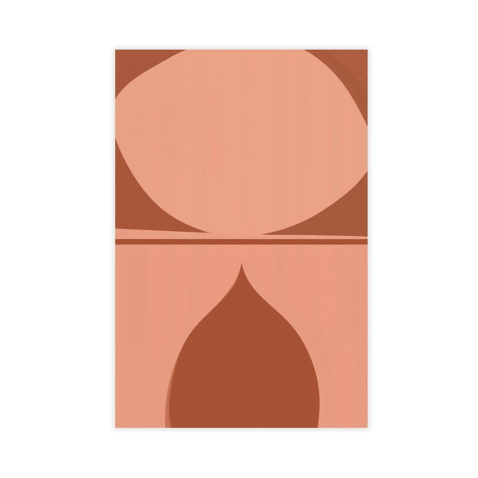 Zguols Terracotta Boho Geometric Abstract And Minimalist Poster 3 Canvas Poster Bedroom Decor Sports Landscape Office Room Decor Gift Unframed Print 24" L X 36" W