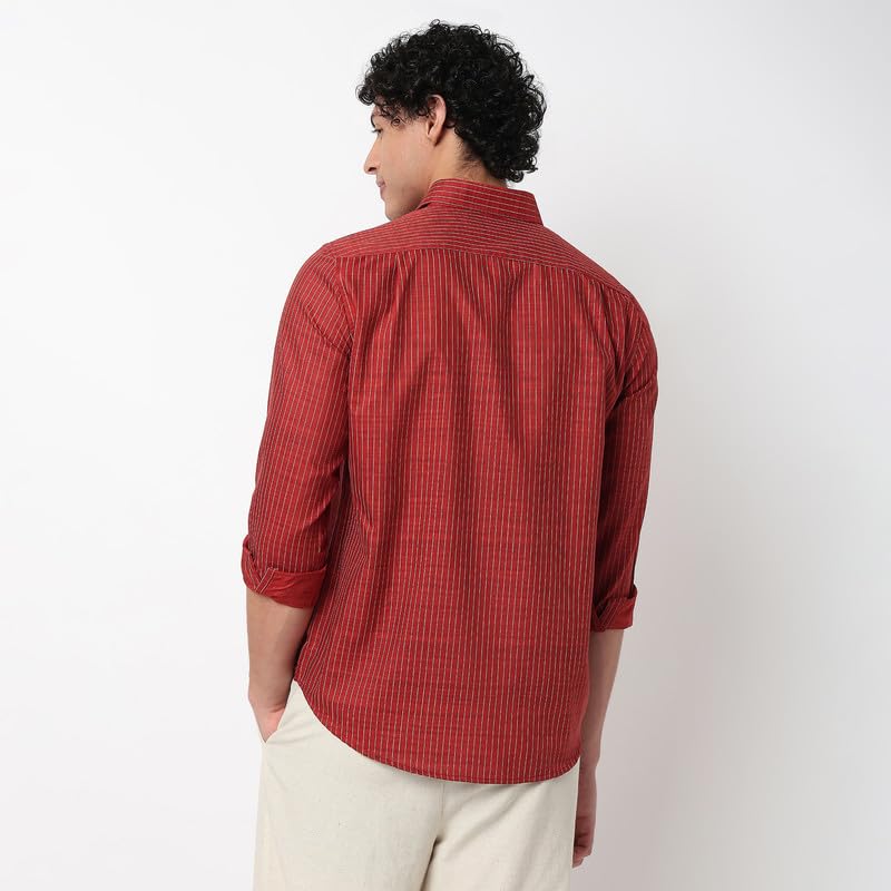 Image of Mens Striped Slim Fit Cotton Casual Shirt | Full Sleeves Mens Shirts | Stylish Shirt for Men