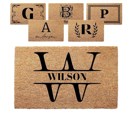 Personalized Door Mat with Monogram - Custom Doormat with Anti-Slip Backing - 3 Size Options - Family Doormat Custom Door Mats for Front Door Front Door Mat for Outdoor Decor