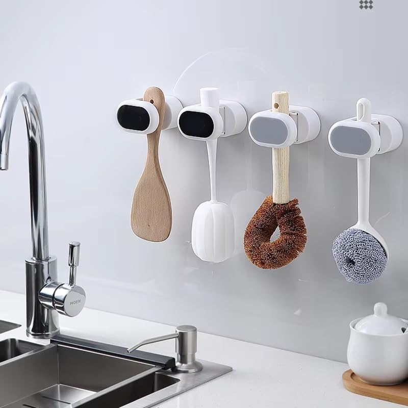 FYCAN Wall Mounted Self Adhesive Bathroom Mop Holder, Broom Holder Hanger Clip Bathroom Holder with Adhesive Sticker 4