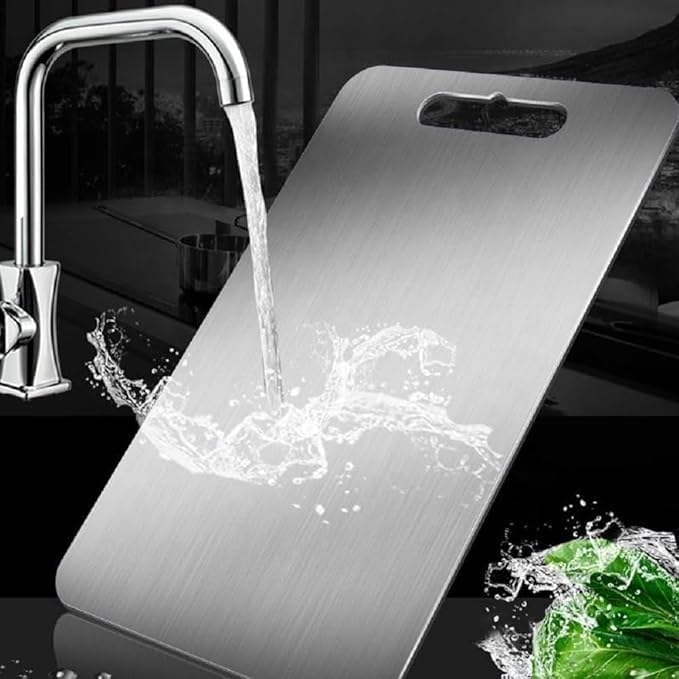 Image of Stainless Steel Cutting Board for Kitchen Large | Steel Chopping Board Heavy Duty | Vegetable Cutting Board | Hygienic, Rust-Proof & Durable Steel Chopper Board for Kitchen Use (41 * 31)