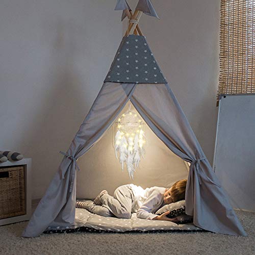 Dromenvanger voor Kinderen, Vegena Handgemaakte Dromenvanger, Bohemian Dromenvanger met LED Licht, Dromenvanger voor… - Afbeelding 8
