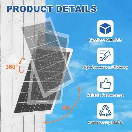 Panneau solaire 5W 6V étanche avec support orientable à 360° - 4