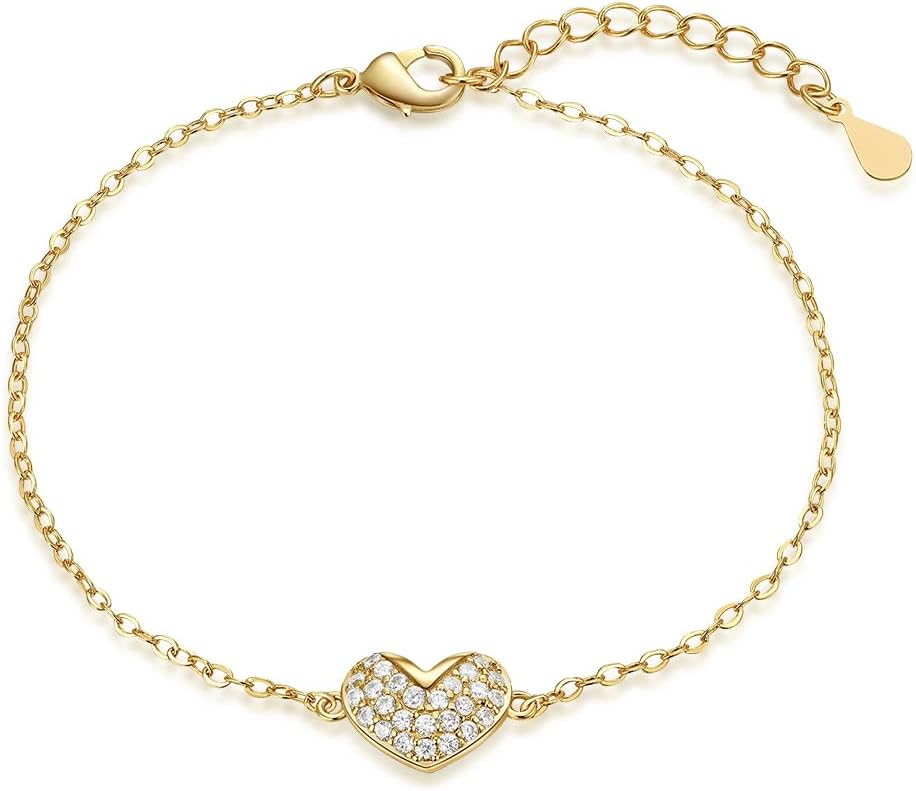 FRUMOSDainty Layering Bracelets for Women 18 k Gold Plated Fashion Adjustable Chunky Cuban Paperclip Link Chain Bracelets Jewelry for Women Girls Gift