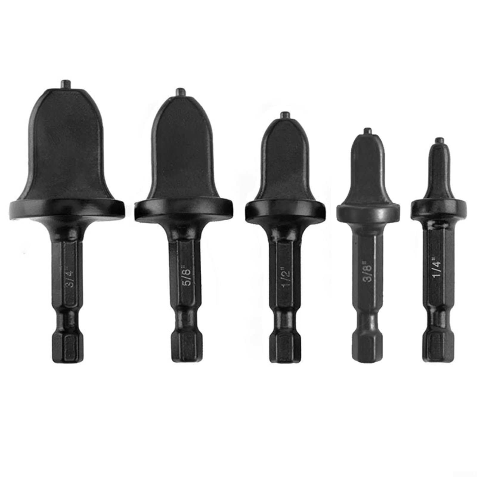 BildeeMait 5 Pcs Air Conditioning Copper Pipe Flaring Swaging Tool Set High Carbon Steel Drill Bit for HVAC 1/4" 3/8" 1/2" 5/8" 3/4"