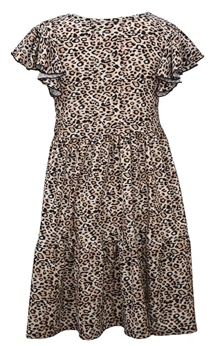 Bonnie Jean Girl's Animal Print Dress with Scrunchies for Girls 4-6x and 7-162