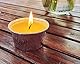 Outdoor Citronella Flammschalen – 3 Stück – Gartenkerzen Farbe Dotter – 4 x 8 cm – 6 h Brenndauer – Partylicht aus Wachs - Made in Europe