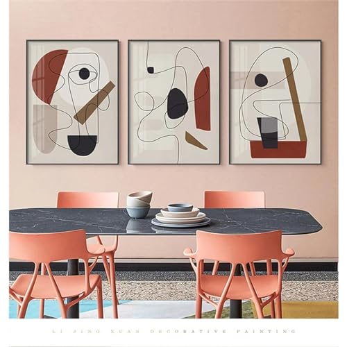 Art mural abstrait KEBIA lot de 3 toiles pour habiller un mur de salon
