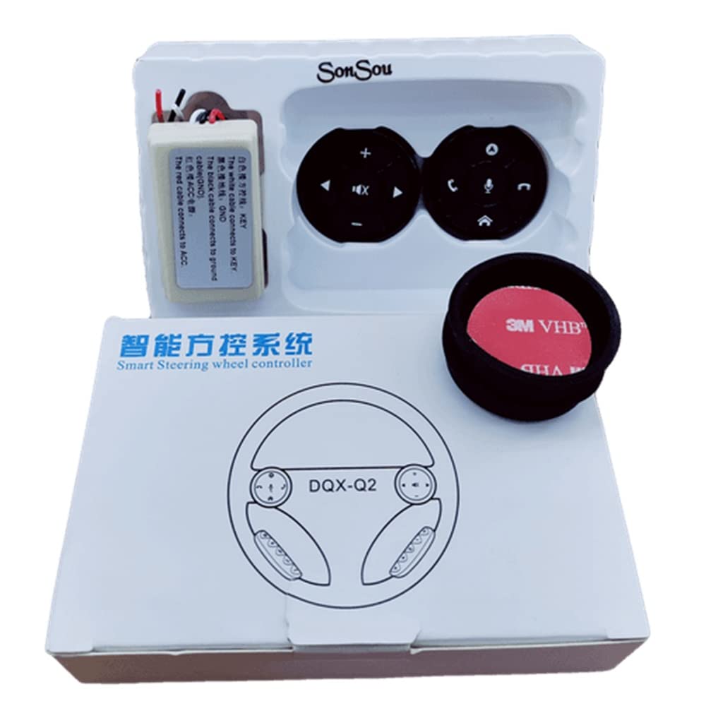 Universal Stereo Steering Buttons/Steering Mounted Audio Controls for All Cars with Android 9 inch,10 inch, Diamond aftermarket Stereo