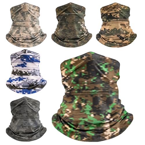 6 Pack Neck Gaiters Tube UV Face Mask Bandana Balaclava Shiesty Magic Scarf Headwear Headbands Wraps for women