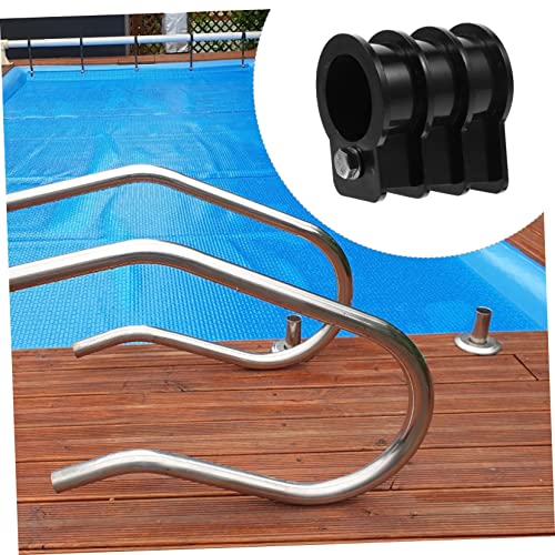 Escalera para piscina con broche estabilizador plástico negro miniatura 5