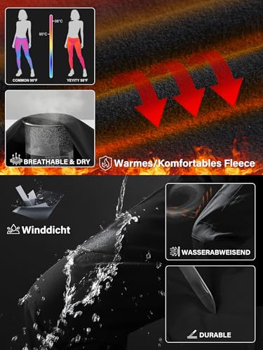yeyity Damen Wanderhose Wasserdicht Softshellhose Skihose Winddicht Warm Gefüttert Winter Outdoorhose Schneehose Snowboardhose Trekkinghose(6081,Grau,XL)
