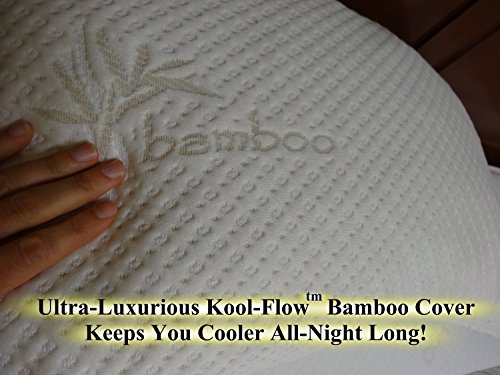 Zipper Removable Body Pillow Cover by Snuggle-Pedic - Kool-Flow Luxurious Bamboo Material - All USA Made (54 x 20 inch)