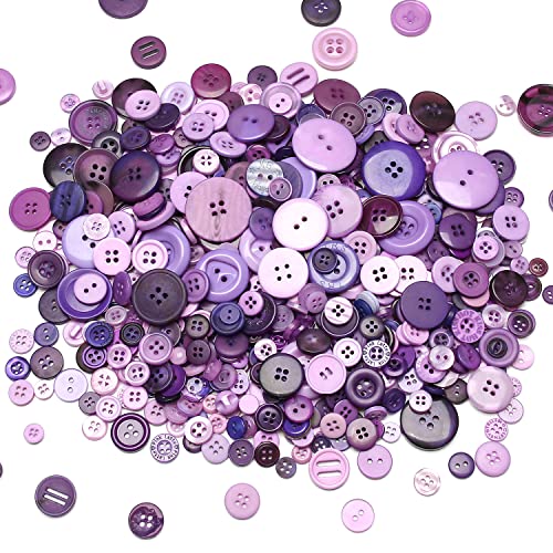 About 660 Resin Buttons Of Various Specifications, Handmade Buttons, Sewing Diy Handicraft Buttons, Hand-Painted Decorative Buttons Purple Series #TOP20