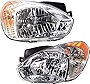 Garage-Pro Headlight Assembly Compatible with 2007-2011 Hyundai Accent Halogen, Hatchback/Sedan, Set of 2, Driver and Passenger Side