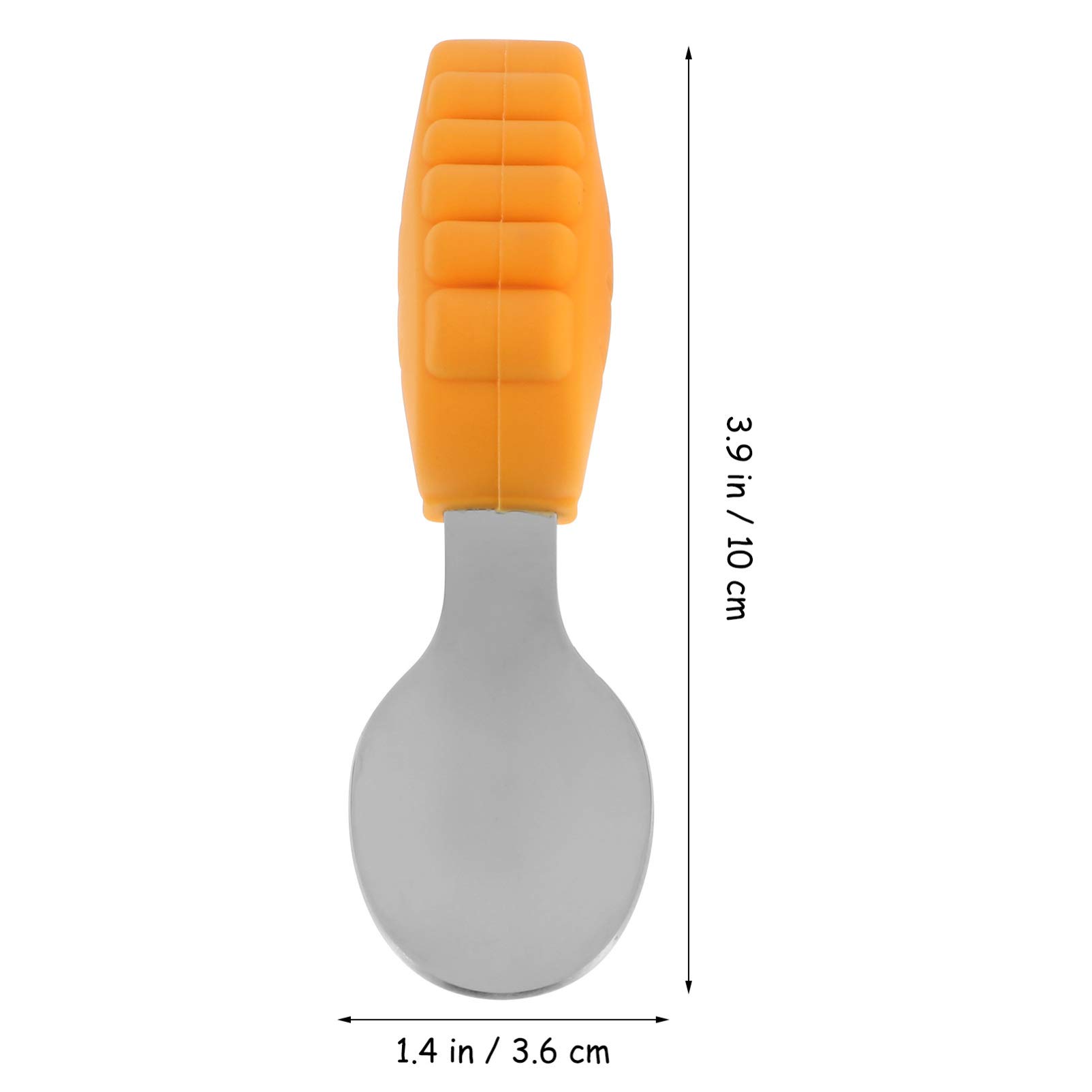 BESPORTBLE 1 Set 2Pcs Fork and Spoon Training Utensils for Self Feeding Stainless Steel and Soft for Use Portable Supplies