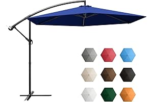 #1 Pick - Greesum Cantilever Offset Patio Hanging Umbrella 10 Feet Sky3257...