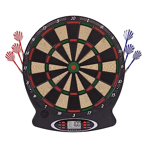 DEMA Elektronische Dartscheibe – Dartspiel mit LCD-Display, inkl. Pfeile & Ersatzspitzen, Dartboard für Zuhause