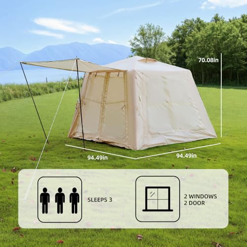 Carpa Inflable para Camping 4 Personas con Dos Compartimentos miniatura 3