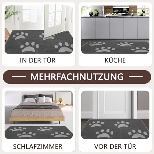 fannos Schmutzfangmatte Innen & Außen [50×80cm] – Fußmatte mit Rutschfester Unterseite | Saugstarke Fussmatte aussen/innen | Waschbare Schmutzmatte für Haustür & Eingangsbereich
