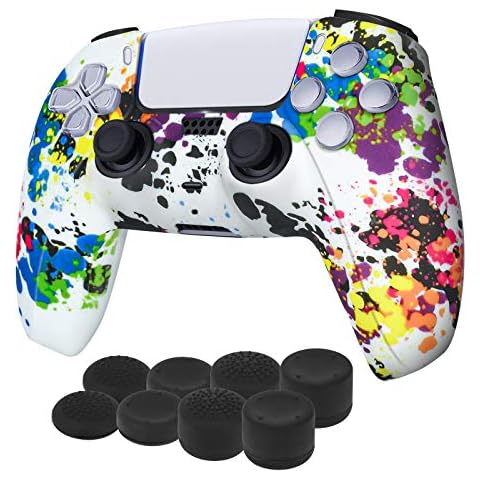 Newseego Silicone Cover Skin Case Compatible for PS5 Controller,Transfer Printing Camouflage Soft Anti-Slip Rubber Protective Case with Joystick Capx8 Compatible for PlayStation 5 Wireless Controllers Cover