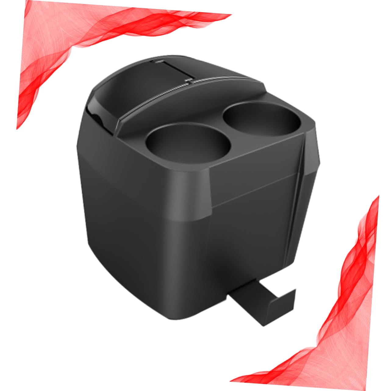 Poubelle de Voiture Multifonction Porte-gobelet, Base Réglable, Noir