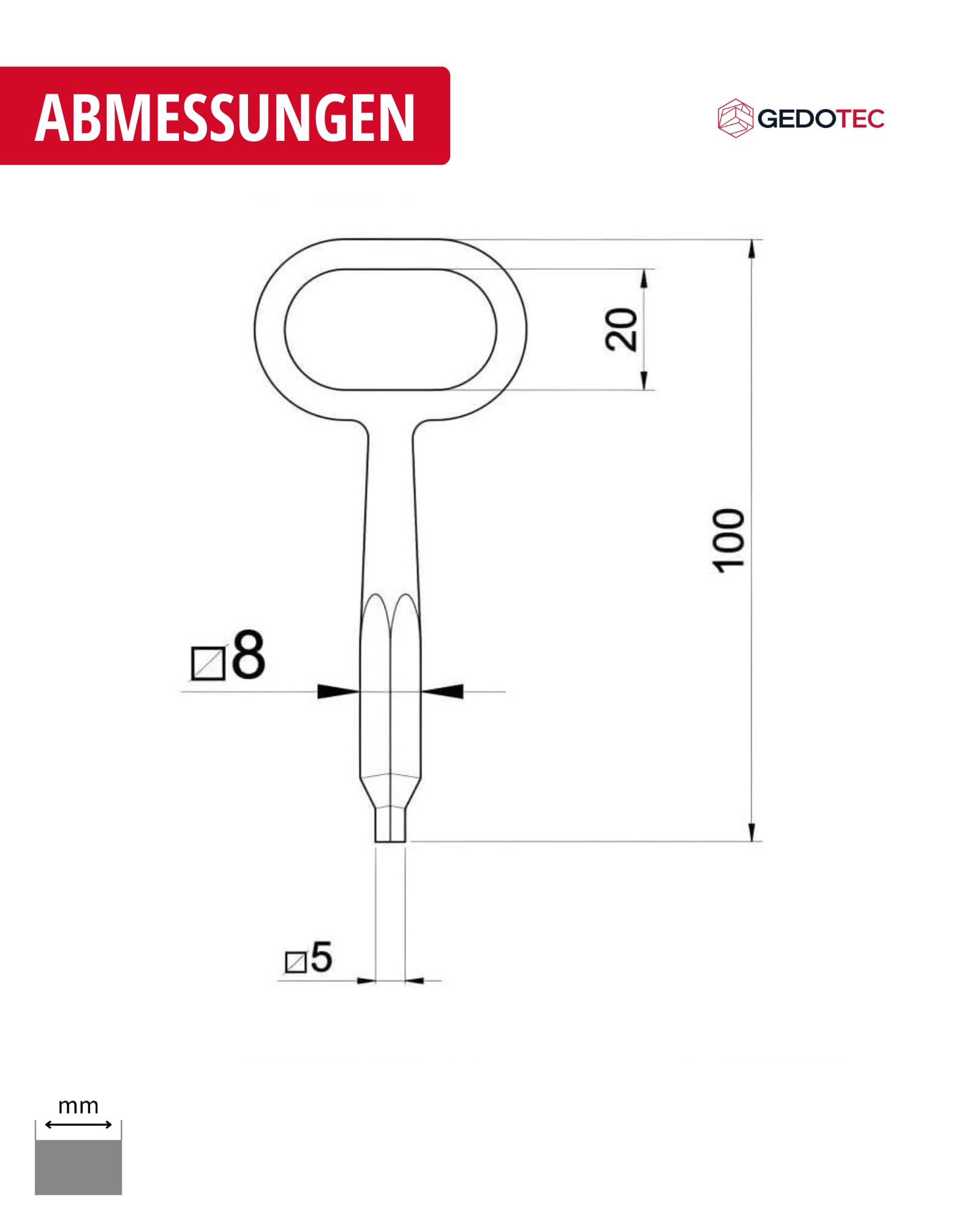 Gedotec Einreiberschloss 27x126 mm mit Dornschlüssel - 4 Stück Schlösser