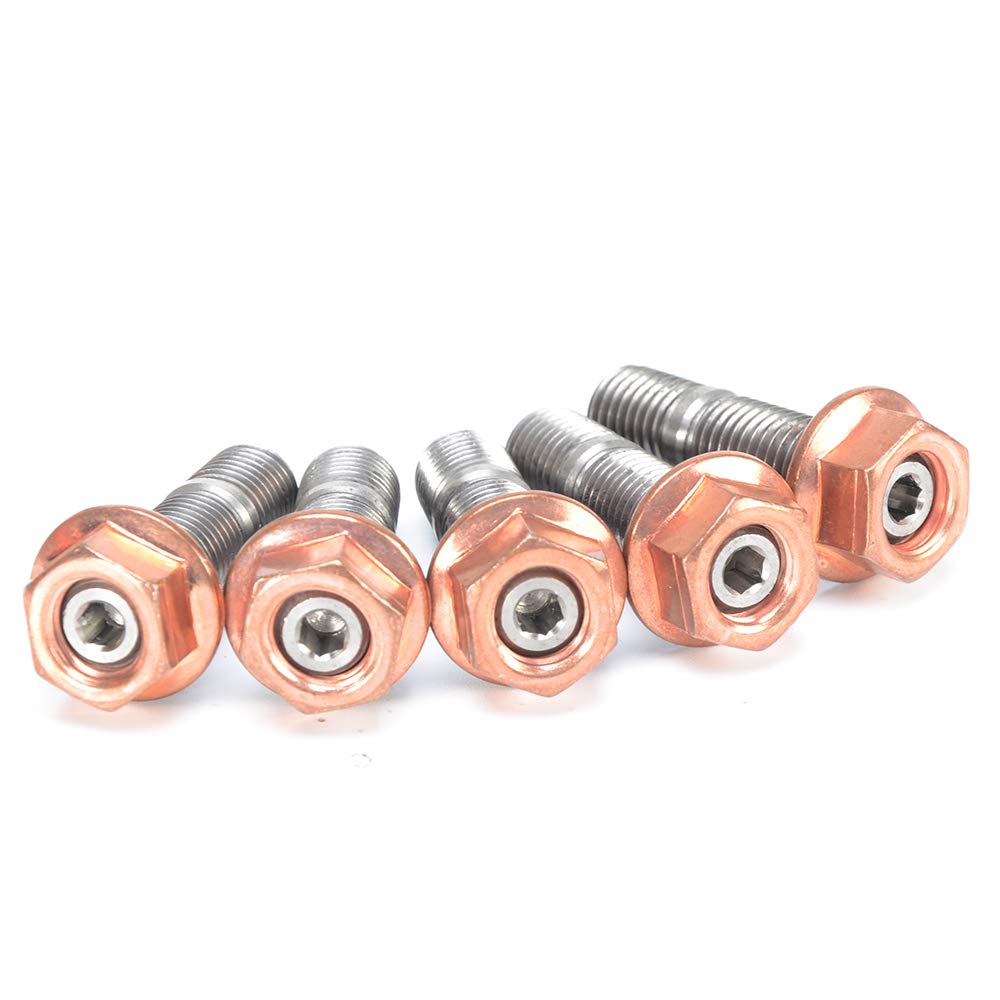Stainless Turbo Stud Kit w/Egged Copper Nuts M10x1.5 Compatible with Garrett GT40 GT42 Turbo