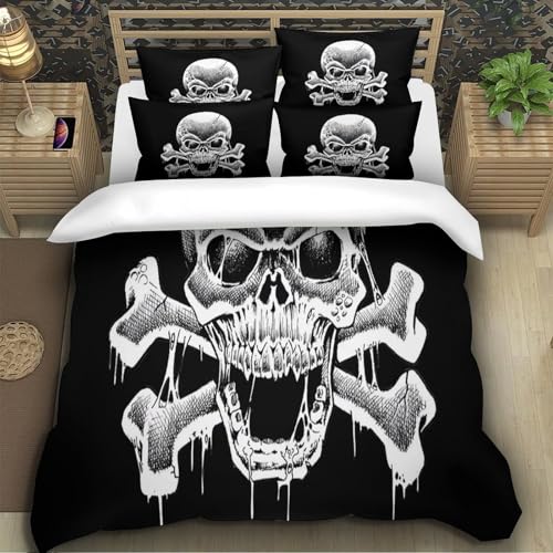 Housse de couette microfibre résistante 3 pièces effet 3D super douce homme - 5