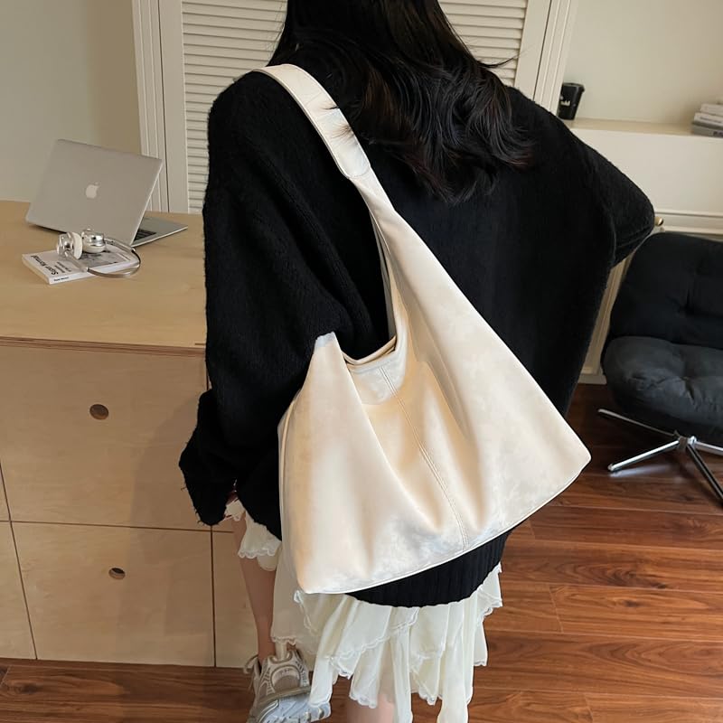 Slouchy Hobo Bags PU Leather Tote Bag Large Capacity Handbag Slouchy Shoulder Purses for Women Work and Travel3