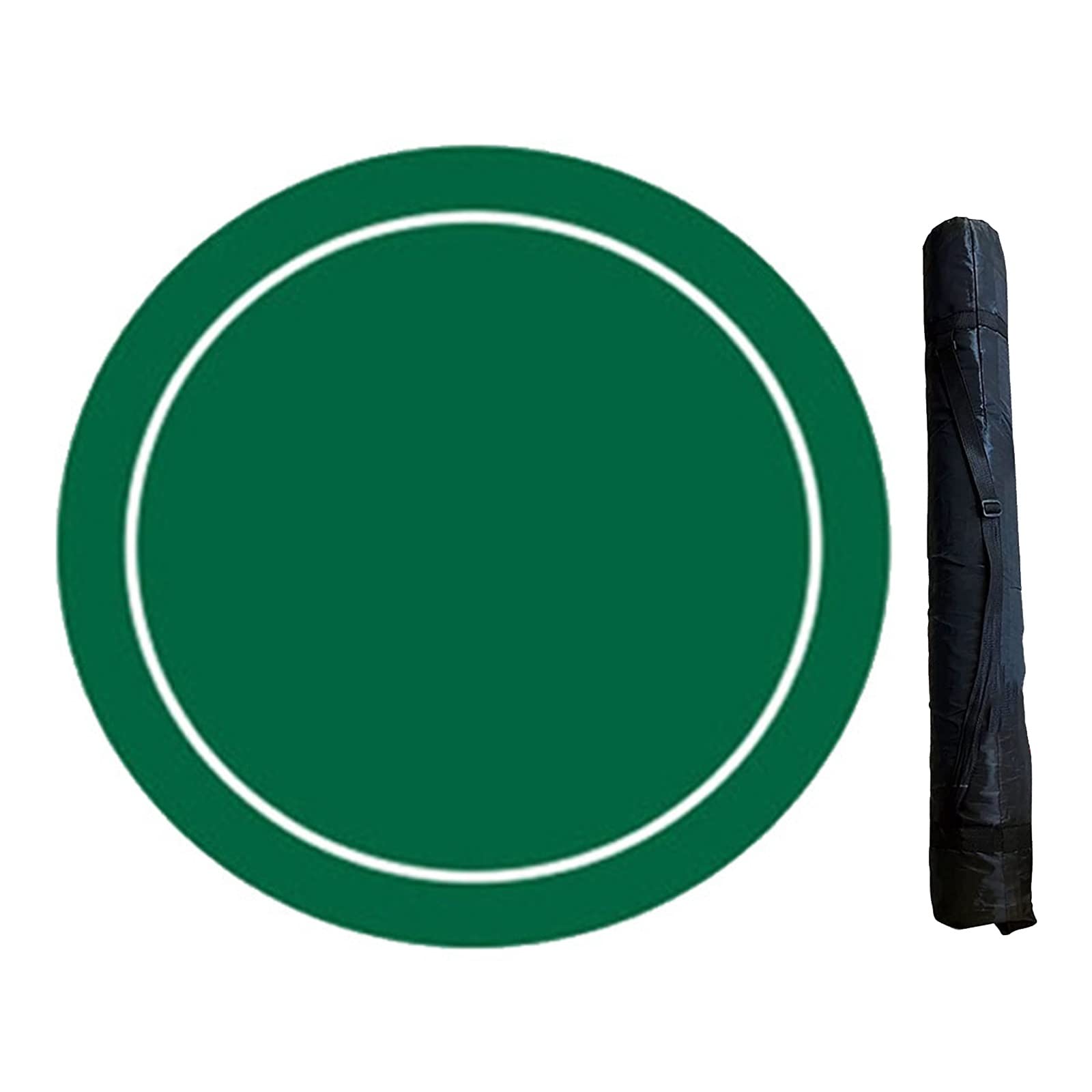 Tapis de Table de Poker Rond Portable avec Sac Pliable - Facile à Enrouler et à Ranger, Nappe de Jeu Simple Face Roulette Russe et Tapis de Table de Jeu de Blackjack