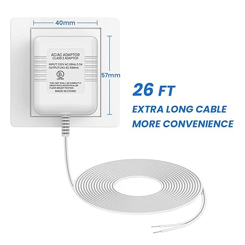 B083Y1VK9H_image_5 Transformador de timbre con certificación UL, fuente de alimentación de 24 V compatible con Nest, Arlo, Ring, Amcrest, Logitech y otros timbres,