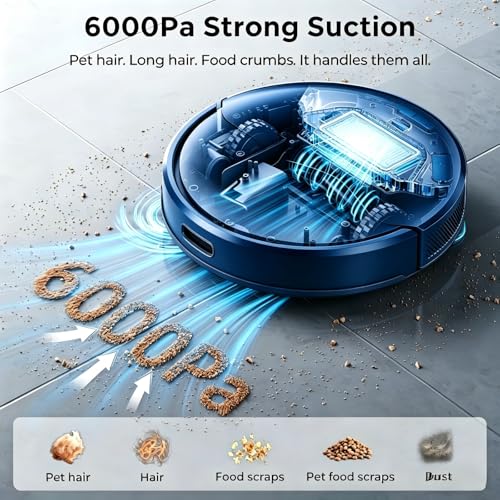 Image of Kilgone Robot Vacuum, Self-Emptying 90-Day Hands-Free Dustbag, App /Alexa /Google Assistant for Pet Hair, Carpet & Hard Floor