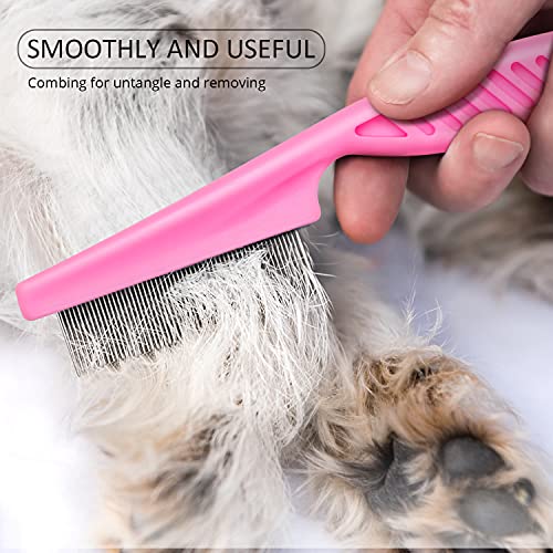 6 Pieces Pet Lice Combs Dog Grooming Flea Comb Cat Tear Stain Comb for Removal Dandruff, Hair Stain, Nit (Pink, Yellow… - Image 8