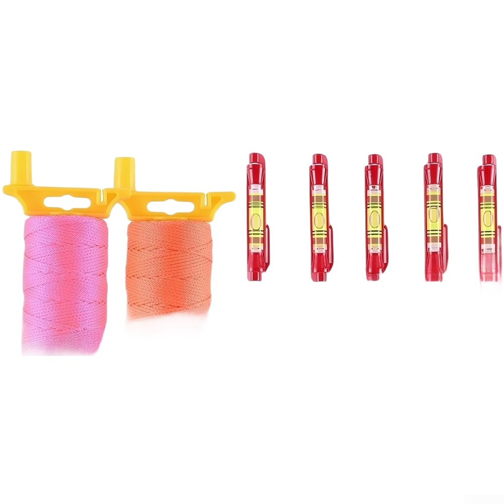 FABULETTA Kit livella magnetica con 3 fiale a bolle, tubo regolabile ad alta visibilità, corda in nylon fluorescente per costruzione di pareti (set 1)