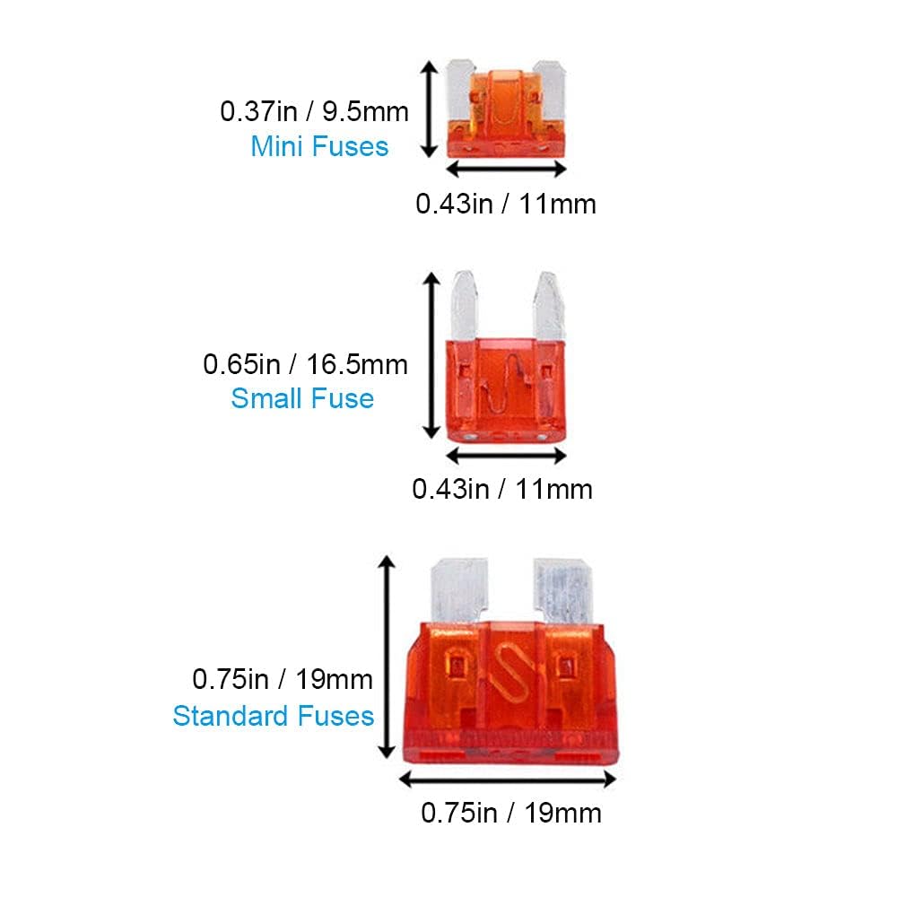 QBM Standerd Size 5 Amps to 40 Amps A Car Fuse Set of 5 Each 8 Kinds Fuses - Set of 40 Pieces 1
