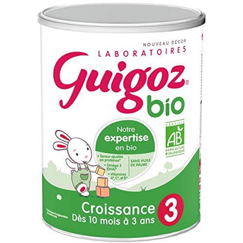 GUIGOZ BIO 3 Croissance - Lait de croissance en poudre de 10 mois à 3 ans - Boîte de 800g