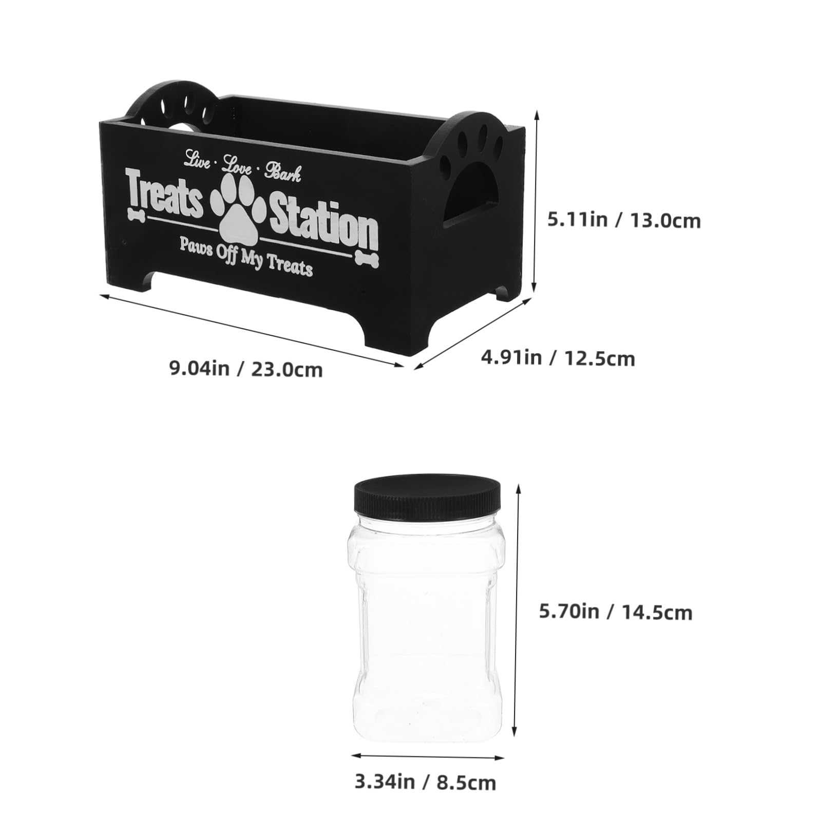 Abaodam 1 Set Wooden Pet Food Organizer Set Airtight Container for Dog Treats Natural Solid Storage Box Capacity for Home Use and Easy Organization of Pet Snacks